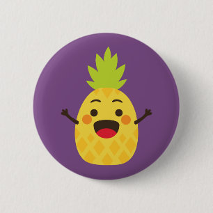 Hallo vrienden! Illustratie ananas Ronde Button 5,7 Cm
