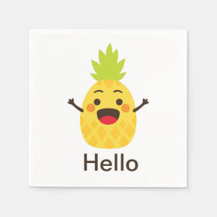 Hallo vrienden! Illustratie ananas Servet
