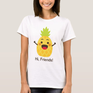 Hallo, vrienden! Illustratie ananas T-shirt