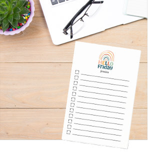 Hallo Vrijdag leuke regenboog retro kleurrijke boh Post-it® Notes