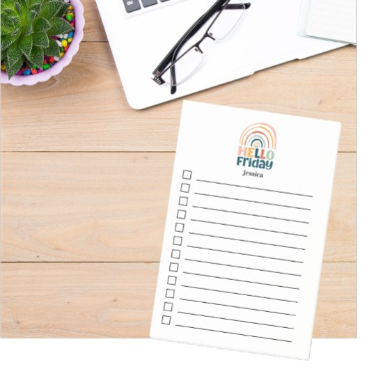 Hallo Vrijdag leuke regenboog retro kleurrijke boh Post-it® Notes