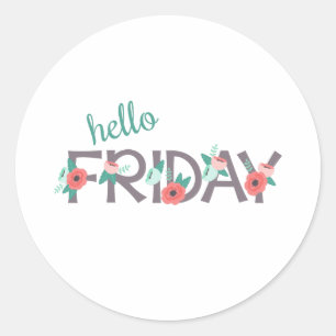 hallo vrijdag ronde sticker