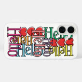 Hallo Vrolijke kleurrijke "iPhone Case (Achterkant (horizontaal))