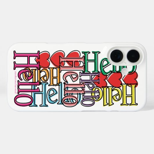 Hallo Vrolijke kleurrijke "iPhone Case (Achterkant (horizontaal))