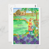 Hallo Vrouw Tuinieren Alliums Briefkaart (Voorkant / Achterkant)