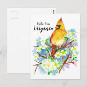 Hallo Vrouw van Virginia Kardinaal Dogwood Briefkaart (Voorkant / Achterkant)