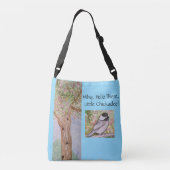 Hallo Waarom er kleine Chickadee Baby Blue Crossbody Tas (Achterkant)