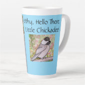 Hallo Waarom er kleine Chickadee Baby Blue Latte Mok (Rechterhoek)