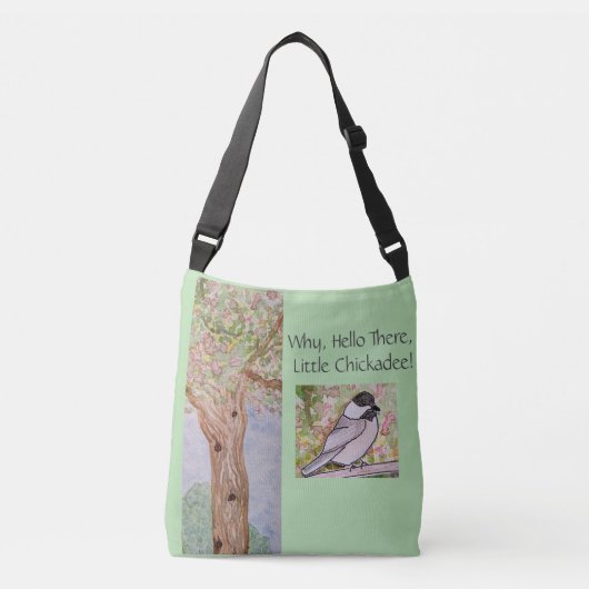 Hallo Waarom er kleine Chickadee Bleke Groen Crossbody Tas (Voorkant)