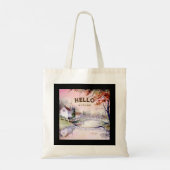 Hallo Waterverf herfstboogbrug Tote Bag (Achterkant)