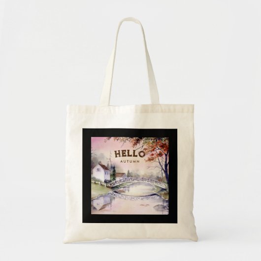Hallo Waterverf herfstboogbrug Tote Bag (Voorkant)