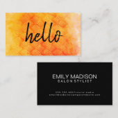 hallo Waterverf Oranje Weave Patroon Visitekaartje (Voorkant / Achterkant)
