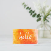 Hallo Waterverf Sinaasappel Visitekaartje (Staand voorkant)