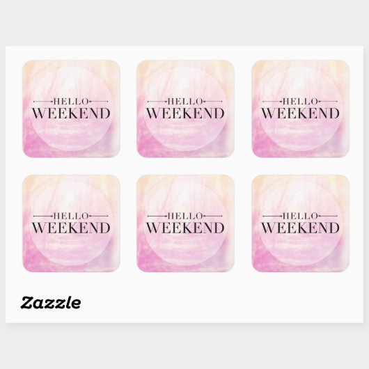 hallo weekeinde vierkante sticker (Vel)