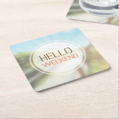 hallo Weekend 2 Kartonnen Onderzetters (Schuin)