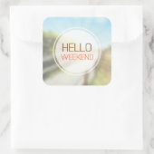 hallo Weekend 2 Vierkante Sticker (Tas)