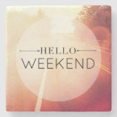 hallo Weekend 3 Stenen Onderzetter (Voorkant)