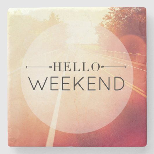 hallo Weekend 3 Stenen Onderzetter (Voorkant)