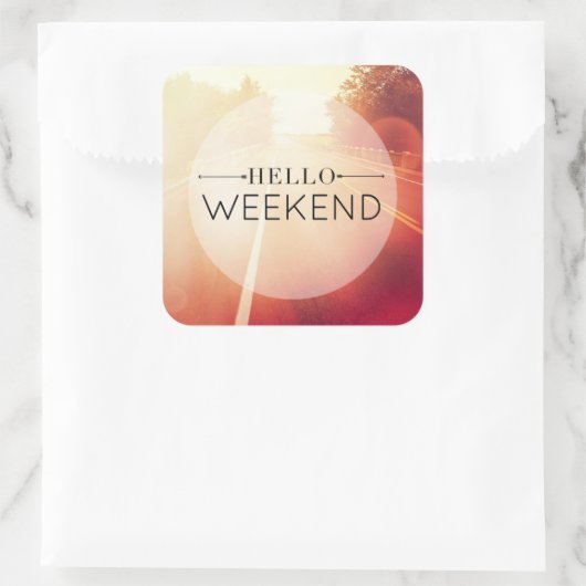 hallo Weekend 3 Vierkante Sticker (Tas)
