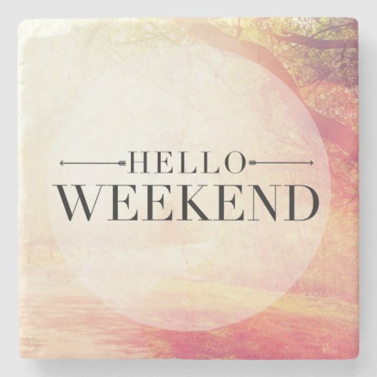 hallo Weekend 5 Stenen Onderzetter (Voorkant)