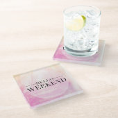 hallo Weekend Glazen Onderzetter (Schuin)