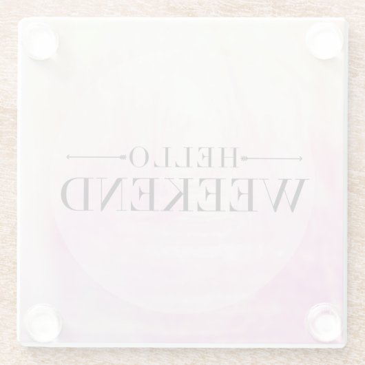 hallo Weekend Glazen Onderzetter (Achterkant)