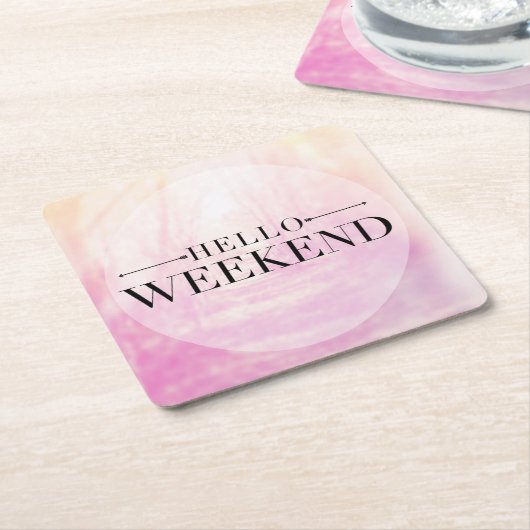 hallo Weekend Kartonnen Onderzetters (Schuin)