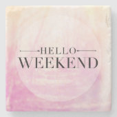 hallo Weekend Stenen Onderzetter (Voorkant)