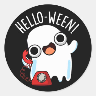 Hallo-ween Grappige Geest Grappige Spreuk Donkere Ronde Sticker