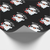 Hallo-ween Grappige Geest Punt Donkere BG Cadeaupapier (Hoek)