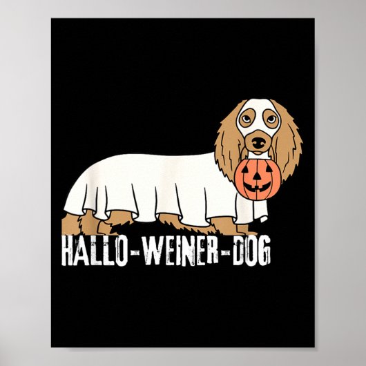 Hallo-Weiner-Hond Dachshund Halloween Hond Poster (Voorkant)