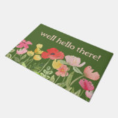 Hallo Wel hier Waterverf Bloemen Welkom Mat (Schuin)