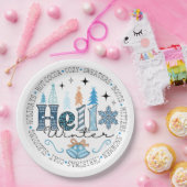 "Hallo" Welkom kerstdiner Papieren Bordje (Feest)
