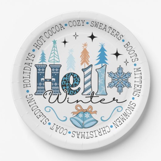 "Hallo" Welkom kerstdiner Papieren Bordje (Voorkant)