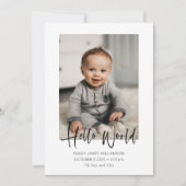 hallo Welkome Baby Foto van World Script Aankondiging (Voorkant)