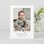 hallo Welkome Baby Foto van World Script Aankondiging (Staand voorkant)