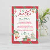 Hallo Welkomstbrief van je kerstelf Kaart (Staand voorkant)