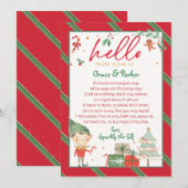 Hallo Welkomstbrief van je kerstelf Kaart (Voorkant / Achterkant)