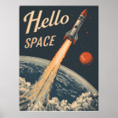 Hallo Weltall-Retro Futurismus Poster (Voorkant)