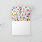 Hallo Wenskaart Pastel Spring Flowers Bedankkaart (Binnen)