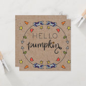 hallo wenskaart Pumpkin-herfst Kaart (Voorkant / Achterkant in situ)