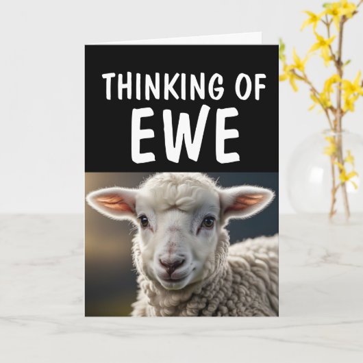 HALLO WENSKAART SCHAPENLAMSVLEES GRAPPIG PUN KAART (Gele Bloem)