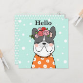 hallo Wenskaart van Bulldog Kaart (Voorkant / Achterkant in situ)