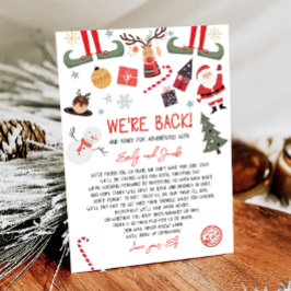 Hallo We're Back Elves Aankomstbrief Kaart