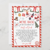 Hallo We're Back Elves Aankomstbrief Kaart (Voorkant)