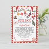 Hallo We're Back Elves Aankomstbrief Kaart (Staand voorkant)