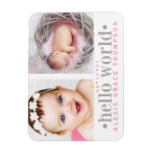 hallo wereld | 2-Fotoaankondiging Magneet (Verticaal)