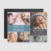 Hallo Wereld Aangepaste fotocollage baby geboorte