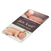 hallo wereld! Aankondiging moderne foto Twins Birt Magneet (Linkerzijde)