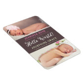 hallo wereld! Aankondiging moderne foto Twins Birt Magneet (Rechterzijde)